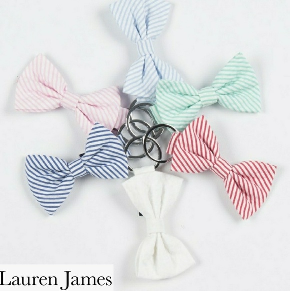⚡⬇️🛒 Lauren James Seersucker Bow Keychain - Picture 1 of 5